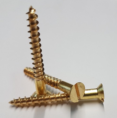 Solid brass countersunk screw - brass,