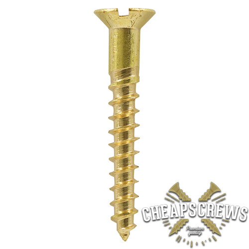 Solid brass screw - solid, slotted
