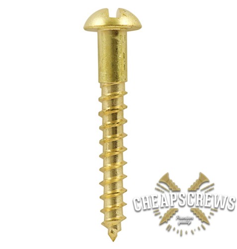 Solid brass screw - solid, slotted