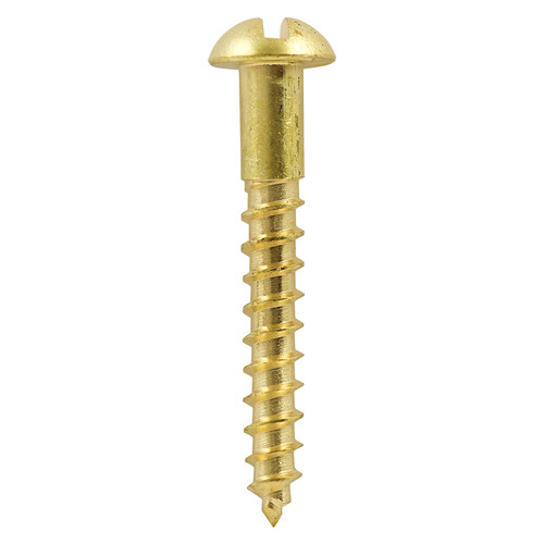 Solid brass screw slotted - brass,