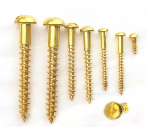Solid brass slotted round head - slotted,