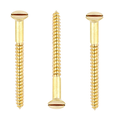 Brass screw slotted - brass,