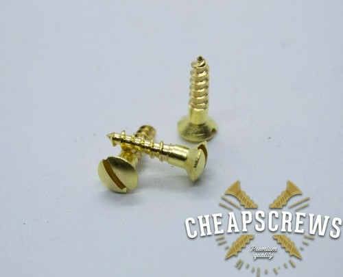 Solid brass screw slotted - solid,