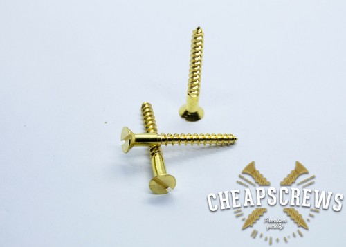 Solid brass screw slotted - solid,