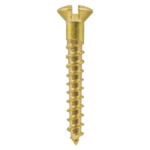 Solid brass screw slotted - brass,