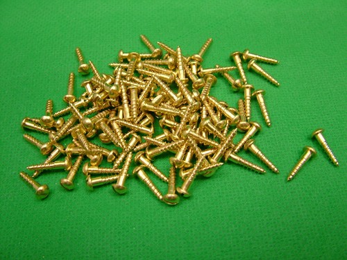 Small solid brass - screws,, pack