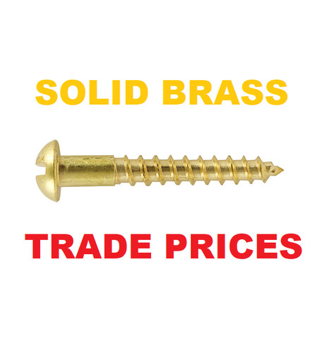 Solid brass slotted - slotted, round