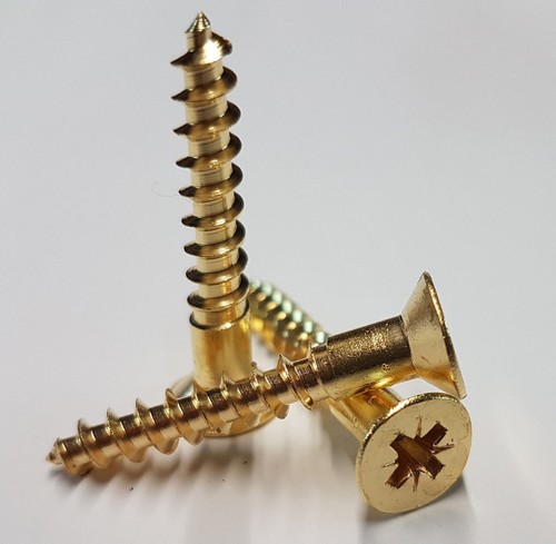 Solid brass countersunk screw - brass,