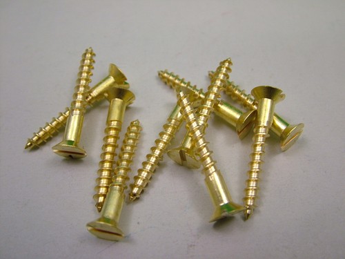 Solid brass screws pack - brass, 10