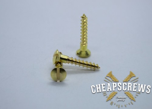 Solid brass screw slotted - solid,