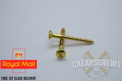 Solid brass screw slotted - solid,