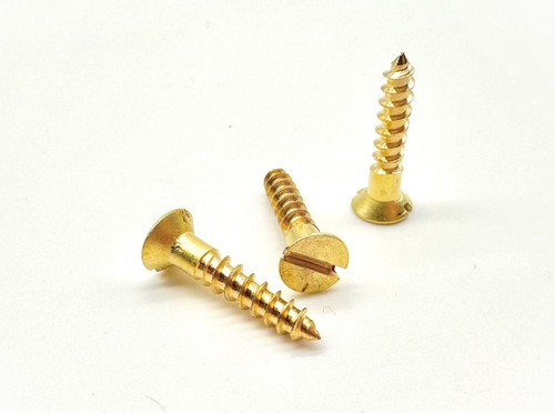 Solid brass wood screws - solid,