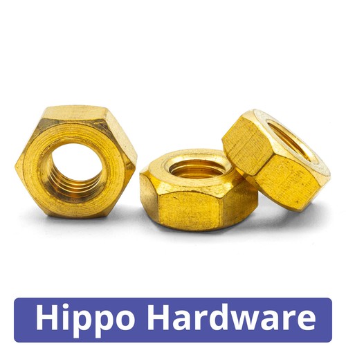 Solid brass hexagon full nuts - brass,