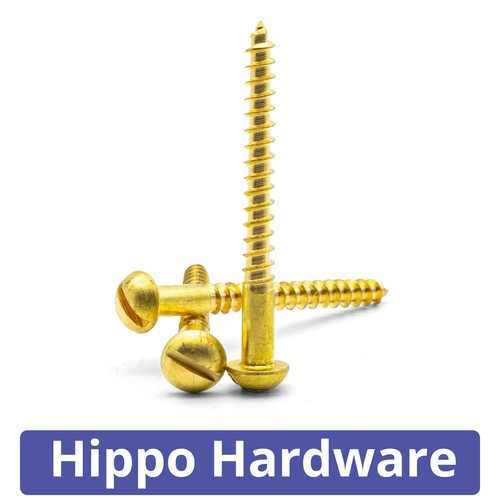 Solid brass slotted round head - solid,