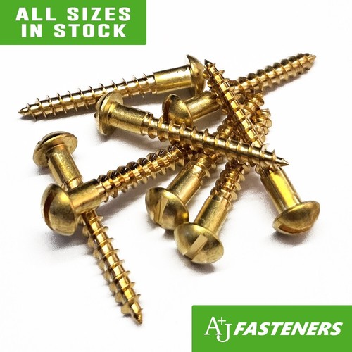 Solid brass slotted round head - solid,