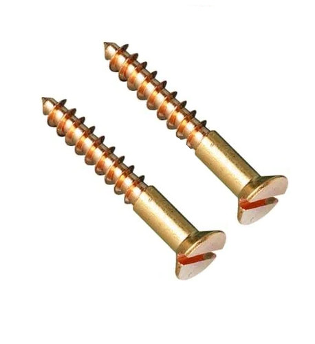 Solid brass countersunk screw - brass,